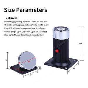Support de porte électromagnétique 50kg <span class=keywords><strong>force</strong></span> de rétention étendue butée de porte murale affleurante - Product Image 6