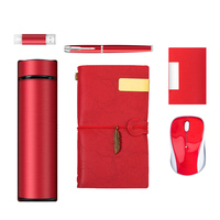 Set hadiah notebook bisnis tren produk baru dengan power bank payung cangkir vakum mouse Bluetooth kartu nama casing kartu kunci pena rantai