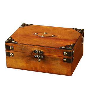 Wooden <b>Storage</b> <b>Box</b> With Lid Flip Opening Solid Color Decorative Organizer For Desktop Cosmetics Stationery Miscellaneous Items - Product Image 5