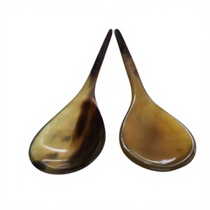 Handmade Buffalo Horn Spoons Long Handle <b>Mirror</b> Polish Classic Design Eco-Friendly Dishwasher Safe Lightweight Tea Spoon Party - Product Image 2