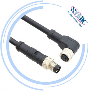 Conector Macho de 90 Graus M8 com Fio para Atuador de Válvula - Product Image 2