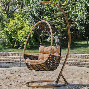 Chaise suspendue en rotin à 3 places, <span class=keywords><strong>fauteuil</strong></span> balançoire en <span class=keywords><strong>forme</strong></span> d'œuf de mariage, hamac pour adultes, portes d'extérieur en bois - Product Image 1