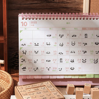 Ensemble de cahiers de base personnalisés, numéro de la semaine, mois, lettre, timbre DIY pour journal intime, tampon en bois, 40 pièces en 8 types
