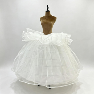 <span class=keywords><strong>Jupon</strong></span> de <span class=keywords><strong>mariée</strong></span> 7 cerceaux 4 couches en tulle réglable, crinoline pour robe de bal, sous-jupe renforcée à baleines 145CM - Product Image 2