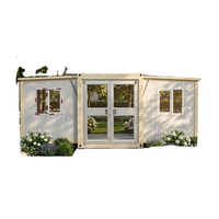 Maison conteneur pliable extensible à double aile, étanche, structure en acier, pour logement sur chantier