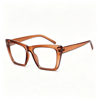 Lunettes anti-lumière bleue rétro carrées œil de chat SM24004 - Monture légère en PC avec verres en résine transparente pour hommes et femmes (6 couleurs)
