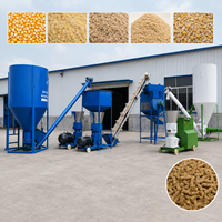Ligne complète de production de granulés d'aliments pour volailles avec broyeur, mélangeur, convoyeur, refroidisseur et machine d'emballage
