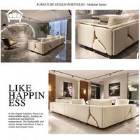 Juego de Muebles de Lujo Italianos Modernos para Villa, Sofá para Sala de Estar, Mesa de Comedor de Mármol, Cama, Gabinete, Solución Integral para Hotel o Mansión