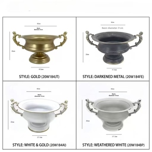 Macetero Decorativo de Hierro con Pedestal, Urna de Metal Estilo Antiguo para Centro de Mesa, Elegante Contenedor Floral para Hogar y Bodas - Product Image 6