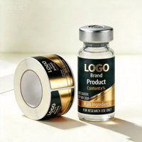 Étiquette personnalisée en vinyle imperméable pour mini-flacons de peptides de 3 ml, 10 ml, 15 ml