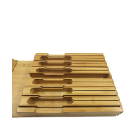 Organisateur de couteaux en bambou pour tiroir, support à couteaux en bois naturel avec fentes pour couteaux de chef, couteaux à éplucher et couteaux utilitaires, gain de place