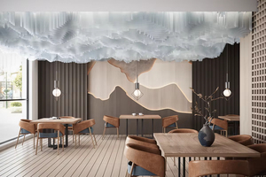 Custom Marble Top Bar Counter | Modern Wooden Furniture for Coffee Shop Interior Design - Product Image 6