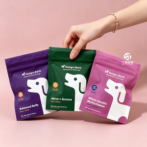 Nouvelles pochettes personnalisées imprimées pour aliments pour animaux de compagnie, impression numérique, sacs en aluminium pour nourriture pour chiens et chats, pochettes verticales. - Product Image 4