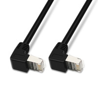 Câble de raccordement Ethernet Gigabit blindé à coude de catégorie 6A pour caméra industrielle et routeur de bureau