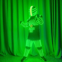 Costume de robot LED imprimé personnalisable pour scène, vert, pour cosplay, KTV, soirées à vin, décorations lumineuses rechargeables