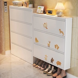 Étagère à chaussures murale moderne à 4 niveaux, organisateur de chaussures en fer, armoire étroite pour couloir, entrée, hôtel - Product Image 2