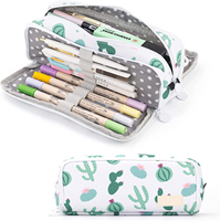 Ensemble de boîtes de papeterie personnalisables pour enfants, trousse à crayons en tissu à trois compartiments pour étudiants