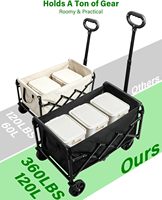 Chariot de plage pliable portable en acier robuste personnalisé pour le camping en plein air