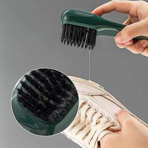 Shoe Brush Nylon Bristles Plastic Handle With Hanging Loop Soap Dispense For Cleaning Shoes - Product Image 2