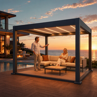 Pergola bioclimatique motorisée en aluminium sur mesure pour l'extérieur, à lames orientables, écologique, pour jardin