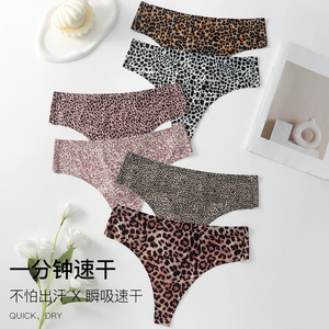 String sans trace transfrontalier européen et américain grande taille pour femmes taille basse Sexy léopard Triangle T-pantalon étranger <span class=keywords><strong>Trad</strong></span> - Product Image 2