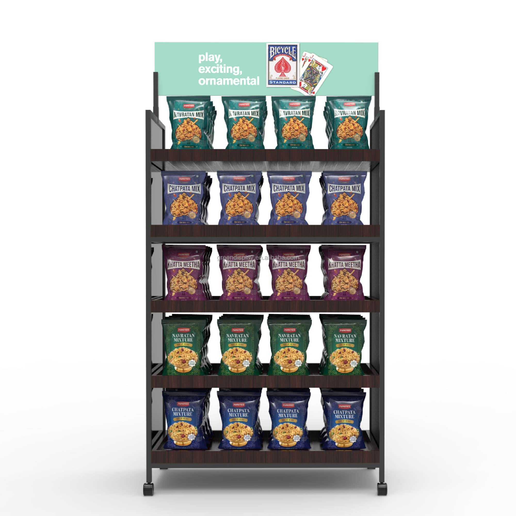 Chip Display Rack Snack Metal Custom Logo Carton Customized Store Display Stand Floor Stand Powder Coating Modern Apache AP-M001 — view 6