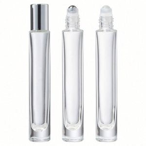 Botella de Vidrio Transparente de 10 ml para Perfume, Cilíndrica, Delgada, con Fondo Grueso y Cuadrado, con Serigrafía para Aceites Esenciales - Product Image 3