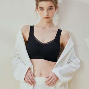 Sujetador estilo chaleco de seda modal sin aros, sin costuras, para uso diario, con tirantes anchos de punto, encaje suave, copa completa, agradable al tacto. - Product Image 4