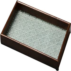 Bandeja de Servir Vintage de Madera y Vidrio, Rectangular, Decorativa, <span class=keywords><strong>para</strong></span> <span class=keywords><strong>Mesa</strong></span> de Centro, Portavelas, Decoración del Hogar - Product Image 1