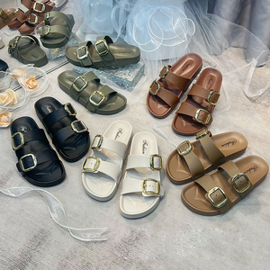 Nueva moda, bonitos zapatos de lujo, hebilla de hierro, zapatos decorativos, zapatillas de mujer, zapatillas <span class=keywords><strong>planas</strong></span> elegantes, <span class=keywords><strong>sandalias</strong></span> para mujer - Product Image 1
