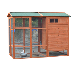 Cages à oiseaux Skybound Sanctuary Premium Maison pour animaux de compagnie en bois massif et en métal durable et écologique avec fermeture à bouton