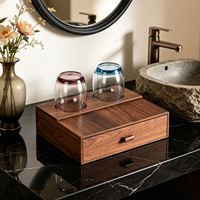Ensemble d'accessoires pour chambre d'hôtel, coffret de rangement en bois pour service à thé, plateau de style chinois minimaliste pour B&B, boîte à mouchoirs, support pour bloc-notes, télécommande