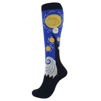 Chaussettes de Compression homme femme célèbre peinture à l'huile Mona Lisa Nylon compresse peinture en cours d'exécution en plein air prévenir les varices réduire
