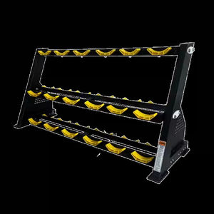 Le support d'haltères à trois couches peut stocker 10 paires d'haltères à tête ronde hexagonale pour un usage domestique commercial économisant de l'espace - Product Image 3