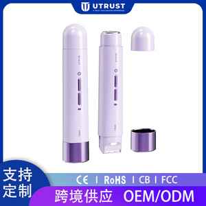 Depiladora eléctrica de doble cabezal, color morado, recargable por USB, para afeitar mejillas, brazos y axilas. - Product Image 5