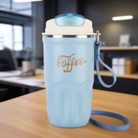 Nouvelle tasse à café portable mignonne pour étudiant, en acier inoxydable 316, avec couvercle, pour les voyages