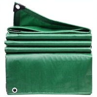 Bâche en polyester enduit PVC 420 GSM, verte, 5x5m, robuste, imperméable, pare-soleil, pour camping en extérieur et couverture de camion