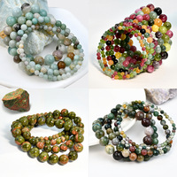 Bracelets faits main en pierres naturelles pour femmes, polyvalents, colorés, en agate, tourmaline et cristal rose, style religieux, pour l'été