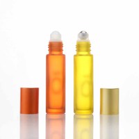 Soin de la peau prêt à expédier 5ml 10ml 15ml bouteilles à bille en verre ambré noir clair pour parfum d'huile corporelle avec boules roulantes