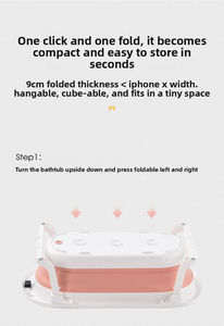 Baignoire pliable en gros pour bébé, nouveau-né et tout-petit, conception assise et allongée, grande taille, en plastique, portable - Product Image 4