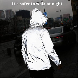 Chaqueta Cortavientos Hip Hop Personalizada con Cierre Completo para <span class=keywords><strong>Hombre</strong></span> con Reflejante de Seguridad 3M - Product Image 3