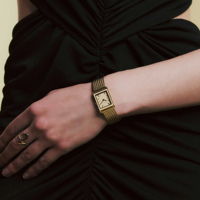 Montre de luxe unisexe carrée à quartz en gros, bracelet en maille d'acier inoxydable, montre rectangulaire pour hommes et femmes, fournisseur OEM de marque personnalisée