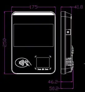 Biglietteria per autobus pagamento con carta NFC e scansione di codici a barre pagamento QR collezione di biglietti per autobus validatore per autobus con Display a LED