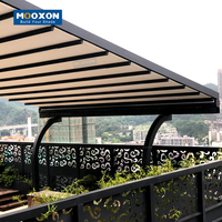 Mooxon Pergola motorisée en PVC rétractable sur mesure pour les espaces extérieurs imperméables et pare-soleil