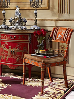 Yips LDC-0997 Série Européenne De Luxe Dressing Côté Chaise Peint À La Main Classique Rose Motif En Bois Massif Salon Bureau À Domicile