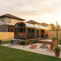Maison conteneur de luxe clé en main avec chambre, cuisine, salle de bain, design modulaire moderne, verre panoramique, installation rapide, caractéristiques respirantes