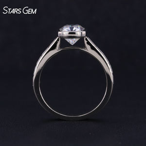 Anillo de Boda de Oro Sólido de 9K con Incrustaciones de Moissanita Corte Cojín, Chapado en Rodio, Clásico y Personalizado de StarsGem Fine Jewelry - Product Image 5