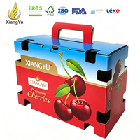 Boîte d'emballage en carton ondulé pour cerises Xiangyu avec poignée de transport pour les producteurs de fruits frais et l'expédition à l'exportation