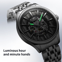 Montre mécanique classique de luxe pour homme Mark Fairwhale, nouveau design, fond creux, bracelet en acier, montre entièrement automatique FW-6022