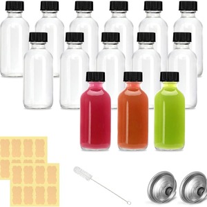 Mini botella de vidrio con tapa para vino Jengibre <span class=keywords><strong>Ale</strong></span> Bebida Jugo Aceite esencial Whisky Shaw Botella 60ml - Product Image 2